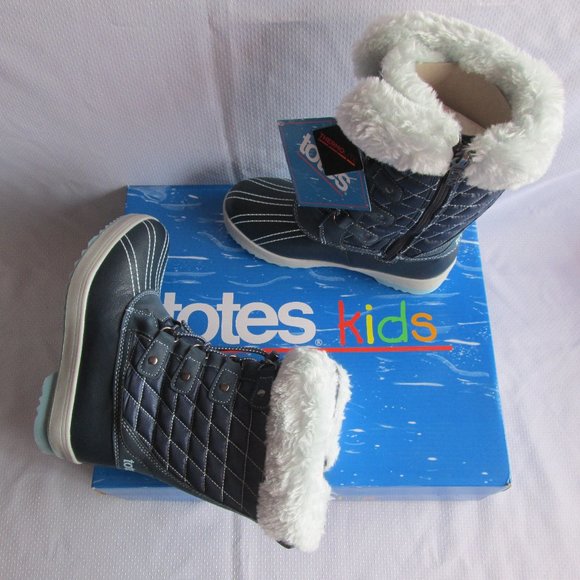 TOTES SHIRLEY TALL GIRLS WINTER BOOTS – DRESS BLUE COOL BLUE - Picture 2 of 16